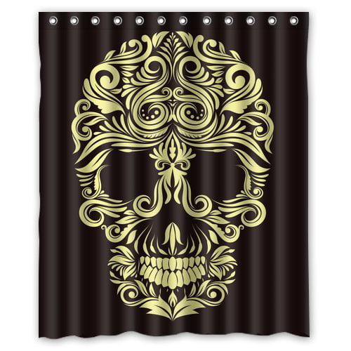Details about   Skull Waterproof Polyester Fabric Bathroom Shower Curtain Arts Decor Mould Proof
